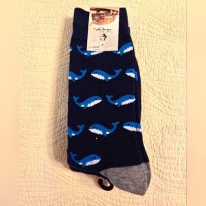 NWT Panama Jack Men's Casual Socks with Blue Whale Pattern